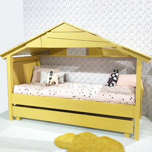 Mathy By Bols Boomhut Bed Star met Uitschuifbaar bed geel