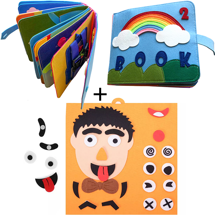 Stoffen activiteitenboek 02 met speelbord - Montessori Speelgoed - Vanaf 3 jaar
