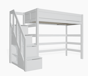 Lifetime hoogslaper met trapkast wit 138 cm onder bed 