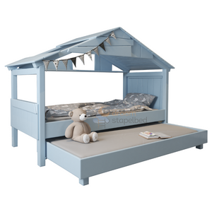 Mathy By Bols Boomhut Bed Star met Uitschuifbaar bed blauw