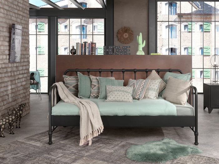 BRONXX KAJUITBED ZWART 90x200CM