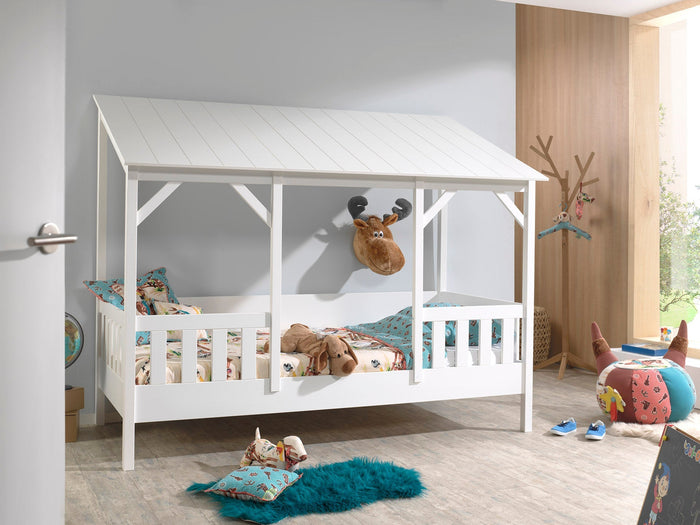 Housebed-combinatie: een housebed, een lattenbodem kader en een matras