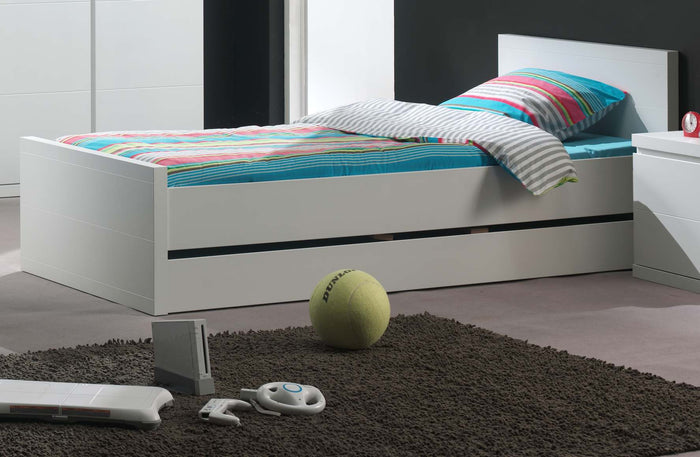 LARA combinatie in wit: en bed (90x200) en bijhorend rolbed.