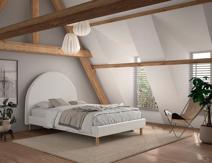 MOON BED 140x200 BOUCLE WIT