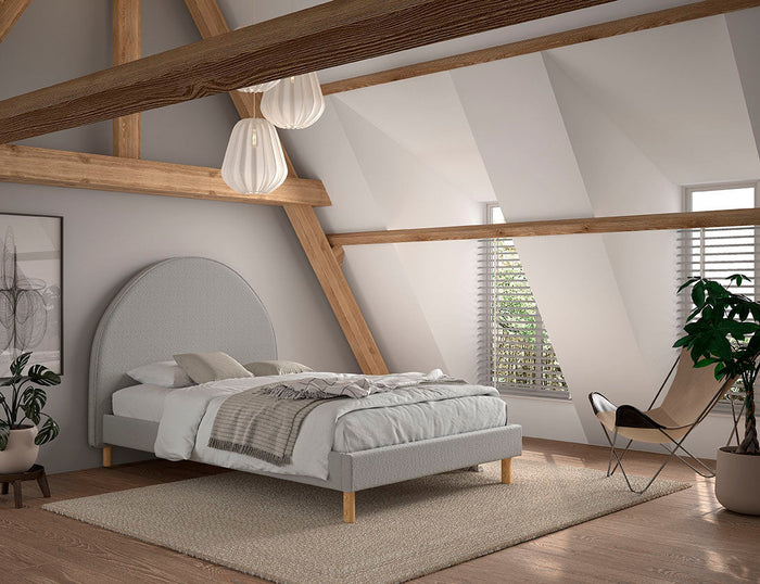MOON BED 140x200 BOUCLE GRIJS