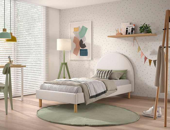 MOON BED 90x200 BOUCLE WIT