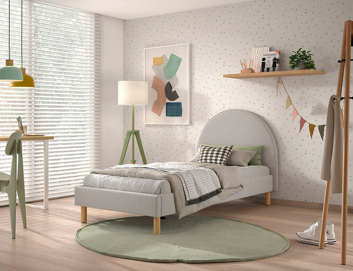 MOON BED 90x200 BOUCLE GRIJS
