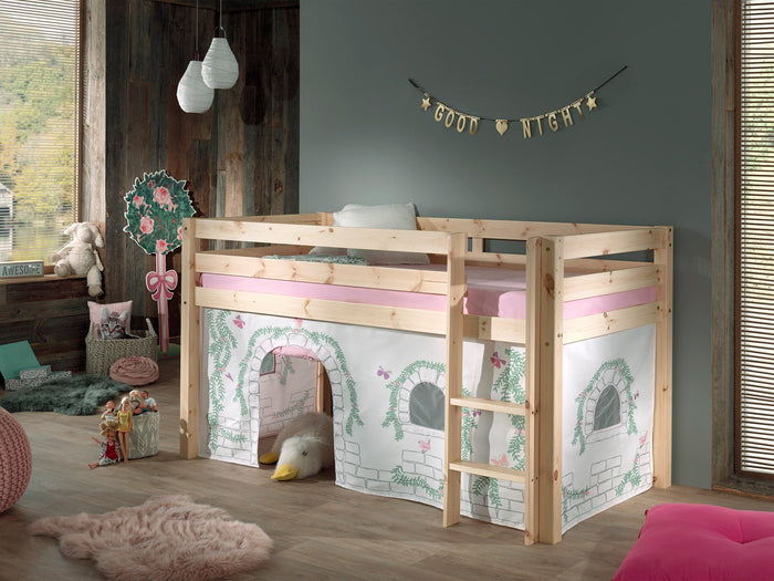 PINO-combinatie: een natuurkleurige PINO hoogslaper en een speelgordijn birdy