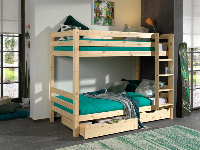 PINO-combinatie: een PINO stapelbed (h160cm) natuur en 2 lades