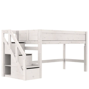 Halfhoogslaper  128cm met trapkast