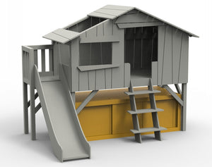 Enkel Boomhut  90 x 190 met glijbaan + platform