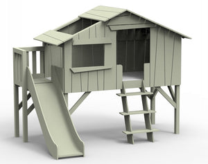 Enkel Boomhut  90 x 190 met glijbaan + platform