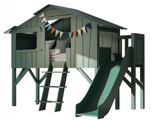 Enkel Boomhut  90 x 190 met glijbaan + platform