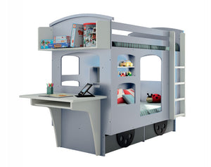 Bed wagon met boekenrek en bureau