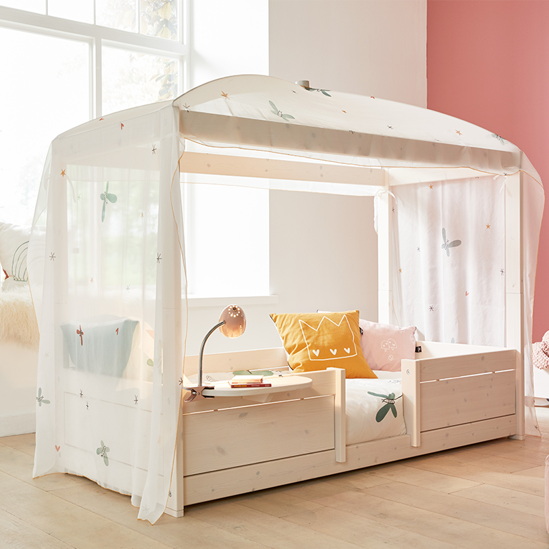 Scenario gas moeder Lifetime bed 4 in 1 Bedcombinatie Hemelbed Princess 90x200 cm - Wit – Droom  Stapelbed