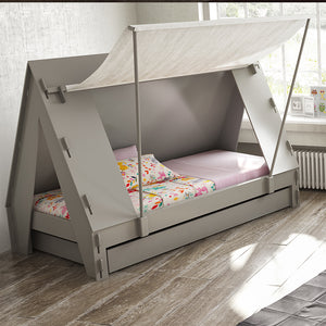 Mathy By Bols Tentbed met uitschuifbaar bed 90x200cm  grijs